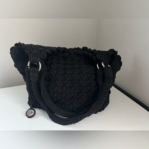 The Sak Black Crochet Shoulder Bag